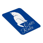 猫柄で美しい白座猫文字 マグネット (右側)