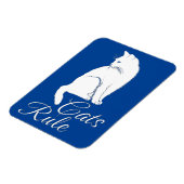 猫柄で美しい白座猫文字 マグネット (左側)