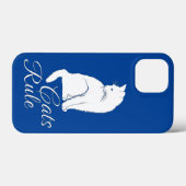 猫柄で美しい白座猫文字 Case-Mate iPhoneケース (裏面 (横))