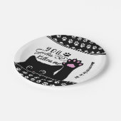 猫柄のおもしろい誕生日 ペーパープレート (アングル)