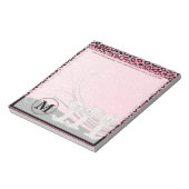 猫柄ピンクおもしろいヒョウ ノートパッド (回転)