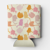 猫柄ピンクオレンジパーソナライズされた 缶クーラー (裏面)