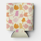 猫柄ピンクオレンジモダン 缶クーラー (正面)