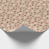 猫柄ピンク ラッピングペーパー (角)