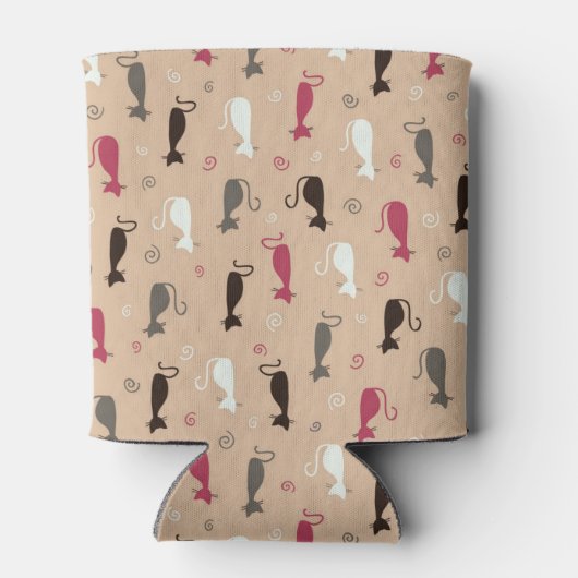 猫柄ピンク 缶クーラー (裏面)