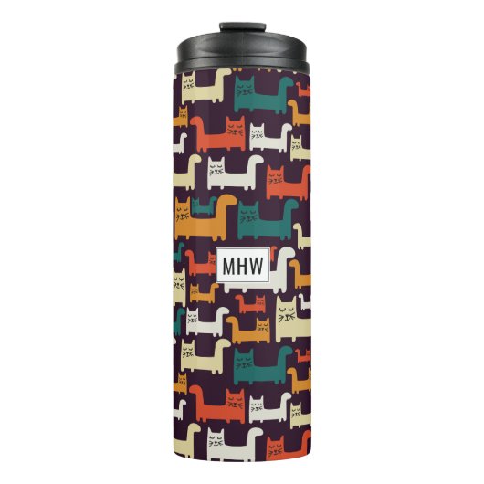 猫柄モノグラムカスタムタンブラー タンブラー (正面)