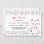猫柄誕生日ガール招待状 招待状 (正面)