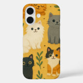 猫柄 | かわいい猫オールオーバープリントデザイン Case-Mate iPhoneケース (裏面)