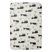 猫柄、かわいい猫、黒猫、子猫 バスマット (正面縦)