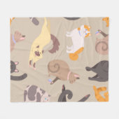 猫柄 フリースブランケット (正面(横))