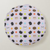 猫柄 ラウンドクッション (裏面)