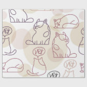猫柄 ラッピングペーパー (フラット)