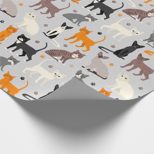猫柄 ラッピングペーパー (角)