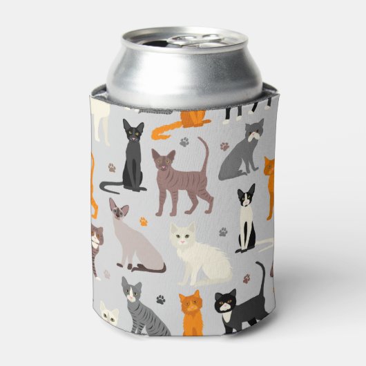 猫柄 缶クーラー (缶正面)