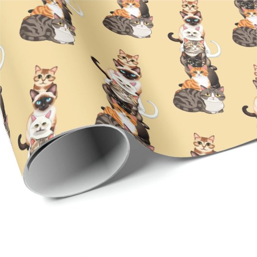 猫柱の猫の塔 ラッピングペーパー (ロールコーナー)