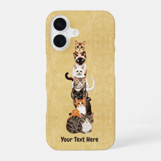 猫柱の猫の塔 iPhone 16ケース (裏面)