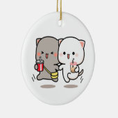 猫桃と護摩無地 セラミックオーナメント (右)