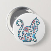 猫桃色の白い花トランスジェンダープライド 缶バッジ (正面&裏面)