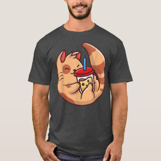 猫棒茶バブルティーかわいいテーマかわいい猫Sm Tシャツ