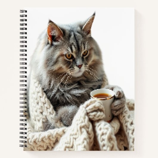猫楽しむ冬茶 ノートブック (正面)