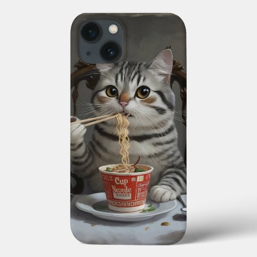 猫楽ストライプのしめるカップヌードル Case-Mate iPhoneケース (裏面)