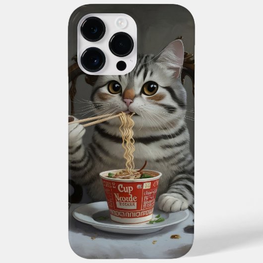 猫楽ストライプのしめるカップヌードル Case-Mate iPhoneケース (裏面)