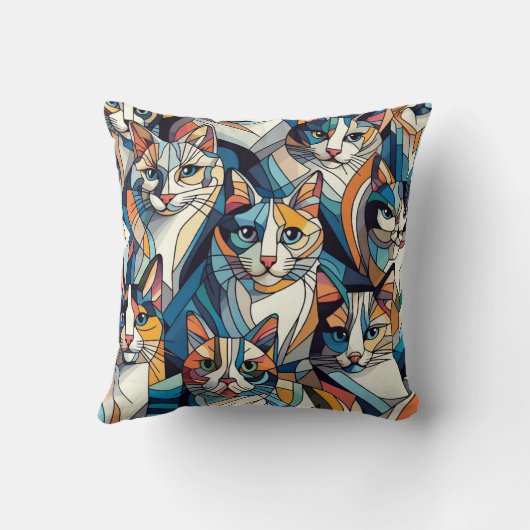 猫模様 クッション (裏面)