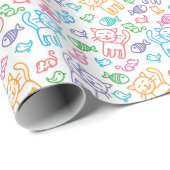 猫模様 ラッピングペーパー (ロールコーナー)