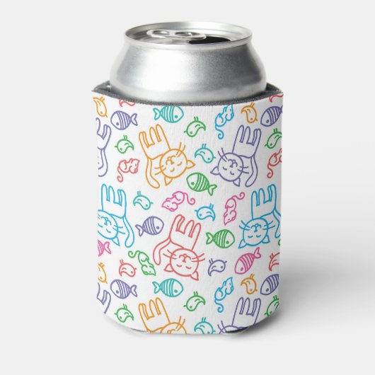 猫模様 缶クーラー (缶裏面)