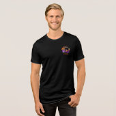 猫次元の扉: 面白いカオス猫Tシャツ トライブレンドTシャツ (正面全面)