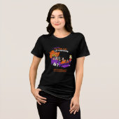 猫次元の扉: 面白い猫の混乱Tシャツ トライブレンドＴシャツ (正面全面)