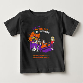 猫次元の扉: 面白い猫の混乱Tシャツ ベビーTシャツ