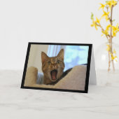 猫歌唱ハッピーバースデー カード (黄色い花)