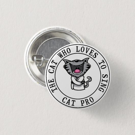 猫歌手 缶バッジ (正面&裏面)