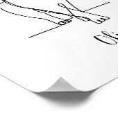 猫歩くスケッチプリントワンラインパーソナライズされた ポスター (角)