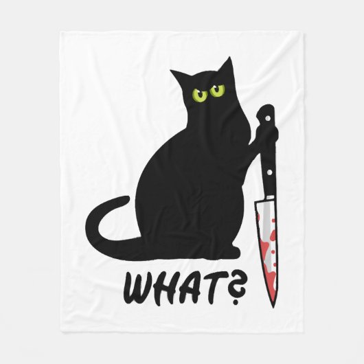 猫殺し血 フリースブランケット (正面)