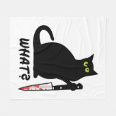 猫殺し血 フリースブランケット (正面(横))