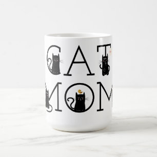 猫母かわいい黒猫コーヒーマグ コーヒーマグカップ