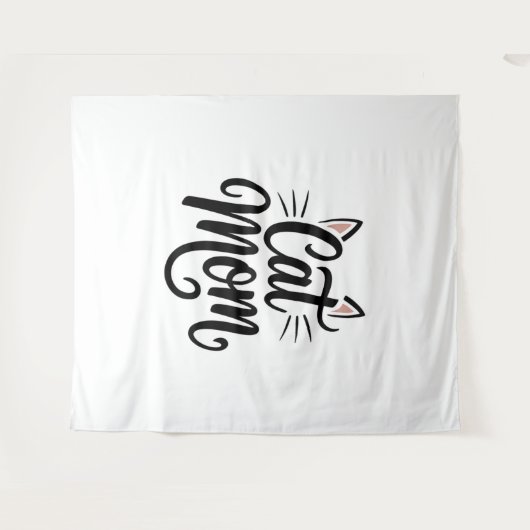 猫母ひげ耳 タペストリー (正面(横))