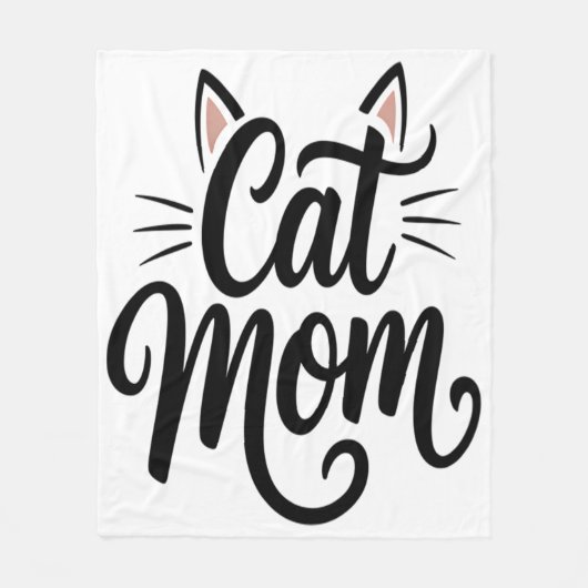 猫母ひげ耳 フリースブランケット (正面)