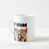 猫母カラフル猫芸 コーヒーマグカップ (正面左)