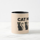 猫母コーヒーマグ黒猫 マグカップ (中央)