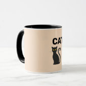 猫母コーヒーマグ黒猫 マグカップ (正面左)
