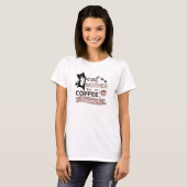 猫母コーヒー好き可愛い猫用コーヒー Tシャツ (正面フル)