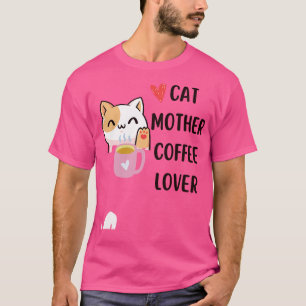 猫母コーヒー愛好家コーヒー愛好家cat mother ca tシャツ