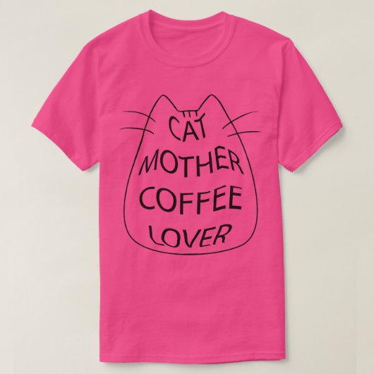 猫母コーヒー愛好家コーヒー愛好家cat mother ca tシャツ (デザイン正面)