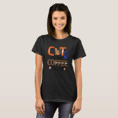 猫母コーヒー猫 Tシャツ (正面フル)