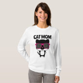 猫母サングラスカッコいいス猫Tシャツ Tシャツ (正面フル)