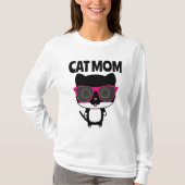 猫母サングラスカッコいいス猫Tシャツ Tシャツ (正面)