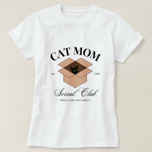 猫母ソーシャルクラブ – 猫、動物、ペット、犬 Tシャツ (デザイン正面)